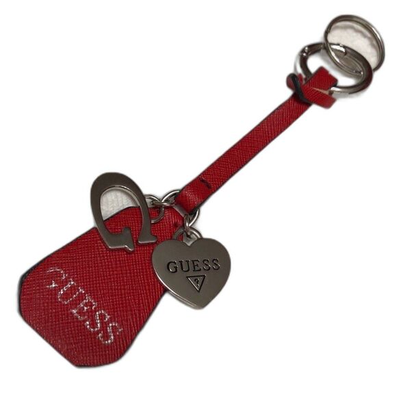 Keychain GUESS Red and Silver Tone Keychain with Guess Logo - Picture 1 of 5